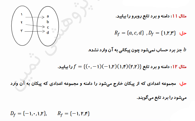 دامنه و برد توابع