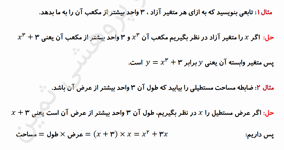 درس دوم - ضابطهی یک تابع جبری