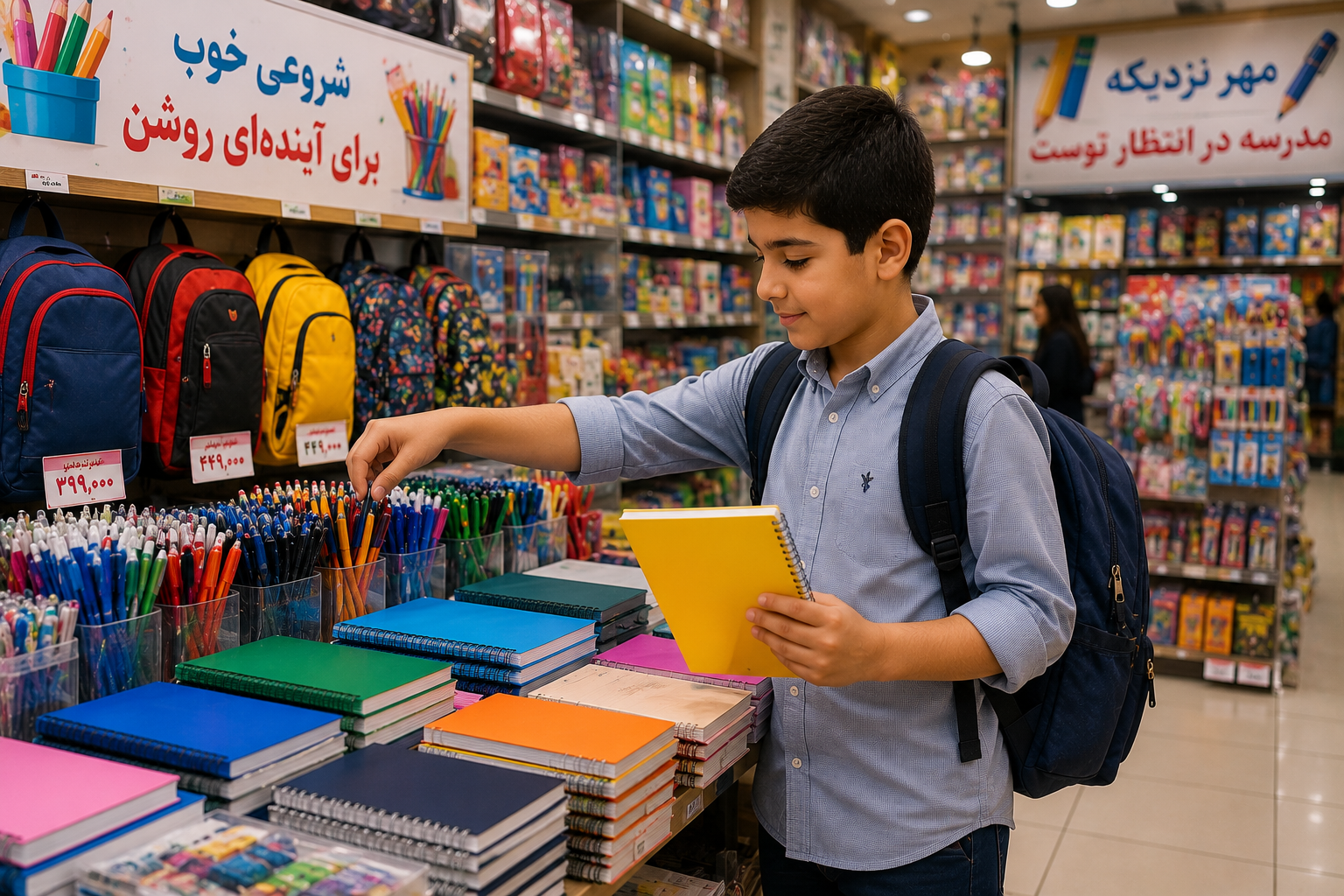 خرید لوازم‌التحریر برای بازگشایی مدارس