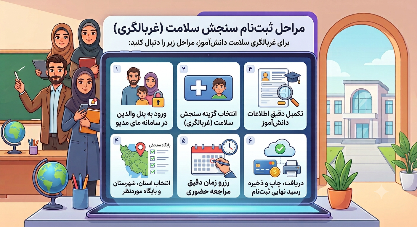 مراحل ثبت نام سنجش سلامت (غربالگری) در مای مدیو 