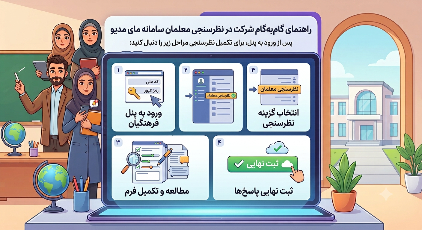 نظرسنجی معلمان در سایت مای مدیو